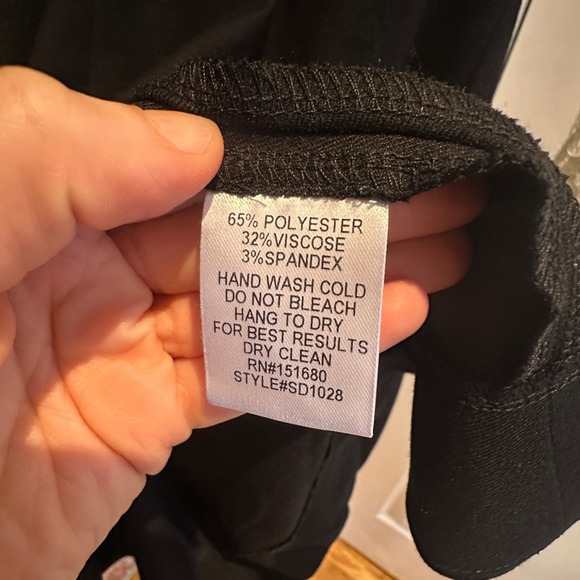 NWOT Black & White Mini Dress Jumper fit & flair Lace Long sleeve Small STORIA - Picture 3 of 6